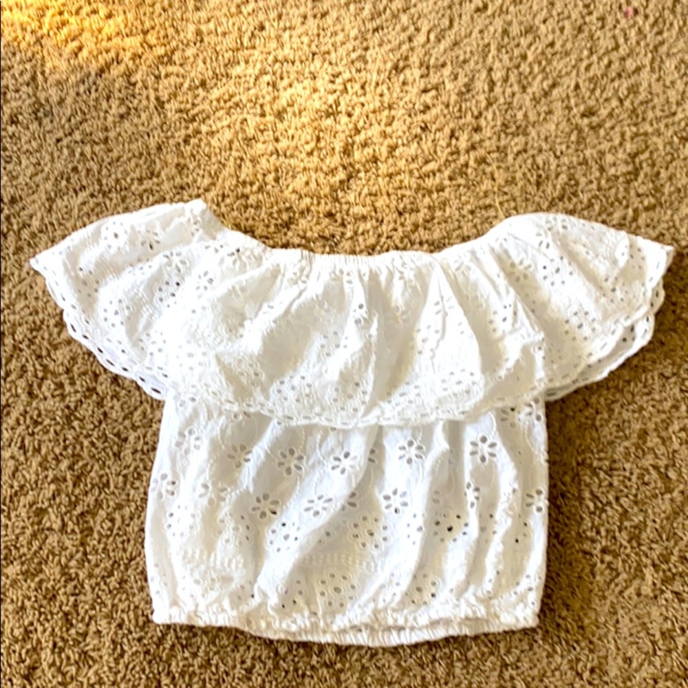 White floral Crop top